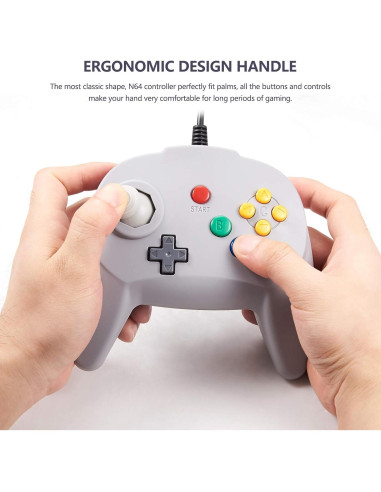 Controlador Retro N64 KIWITATA Mejorado con Cable 1.8m