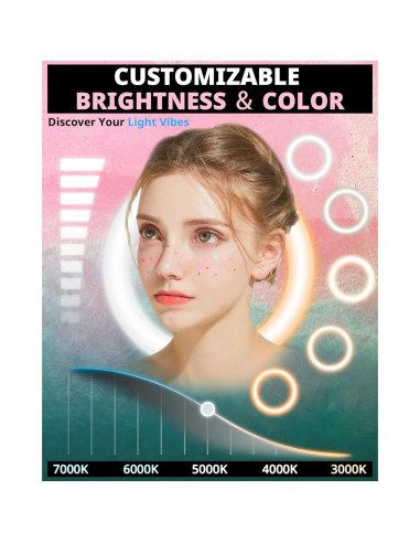 Anillo de Luz LED UBeesize 30.48 cm con Trípode 157.48 cm Rosa