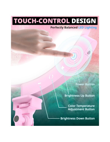 Anillo de Luz LED UBeesize 30.48 cm con Trípode 157.48 cm Rosa