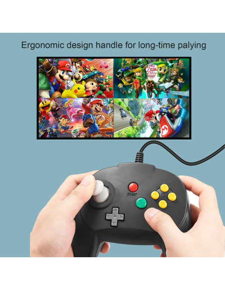 Controlador Retro N64 KIWITATA Mejorado con Cable 1.8m