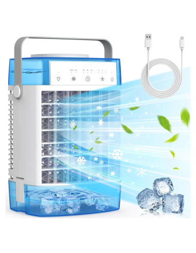 Acondicionador de Aire Mini RCCVEI 3 Velocidades Azul 1600ml