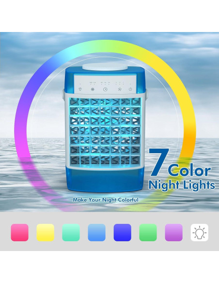 Acondicionador de Aire Mini RCCVEI 3 Velocidades Azul 1600ml