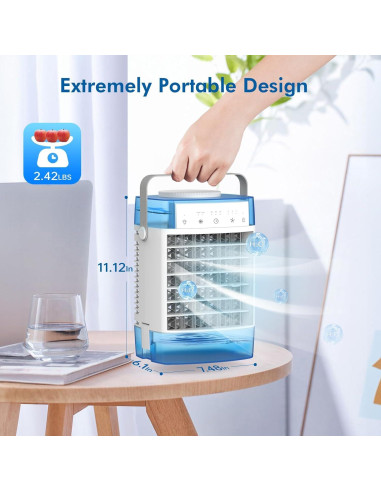 Acondicionador de Aire Mini RCCVEI 3 Velocidades Azul 1600ml