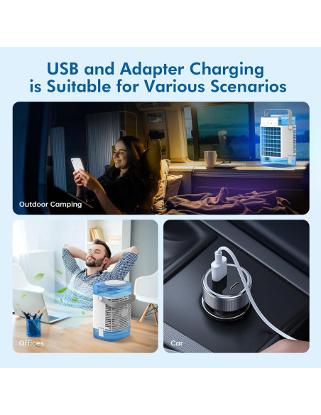 Acondicionador de Aire Mini RCCVEI 3 Velocidades Azul 1600ml