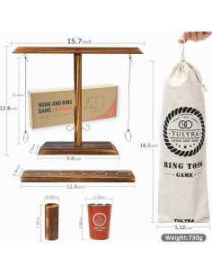 Juego de Lanzamiento de Anillos Tulyra XL con Vaso de Acero 2