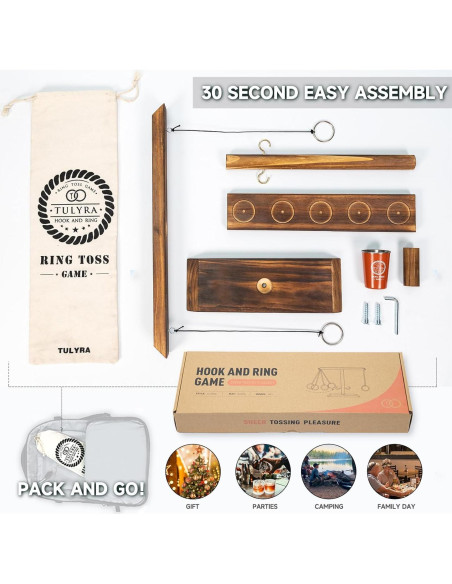 Juego de Lanzamiento de Anillos Tulyra XL con Vaso de Acero Juego de Lanzamiento de Anillos Tulyra XL con Vaso de Acero