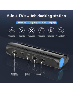 Dock portátil para Nintendo Switch Rapell 6 en 1 HDMI USB 2