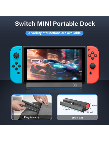 Dock portátil para Nintendo Switch Rapell 6 en 1 HDMI USB