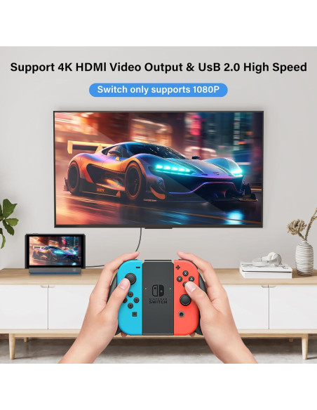 Dock portátil para Nintendo Switch Rapell 6 en 1 HDMI USB
