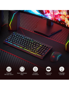 Combo Teclado y Ratón Inalámbrico Redragon S142 RGB 2