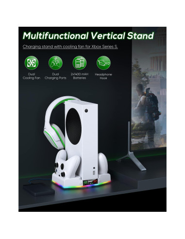 Soporte de Enfriamiento Klipdasse para Xbox Series S con Carga Doble