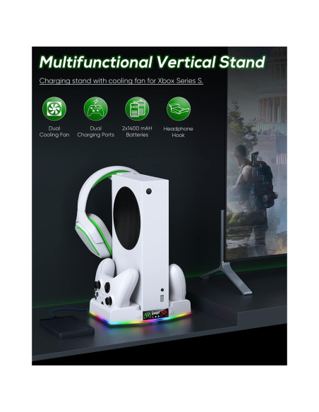 Soporte de Enfriamiento Klipdasse para Xbox Series S con Carga Doble