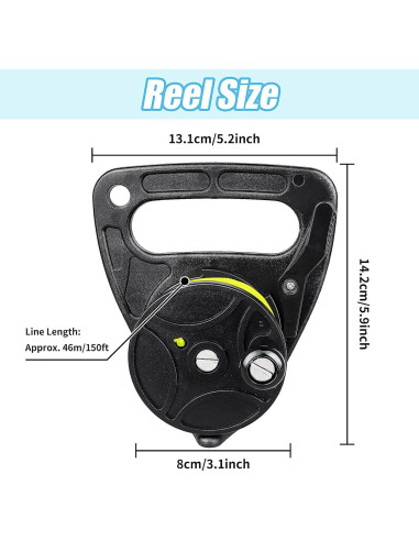 Carrete de Buceo Seafard 46m con Tope de Pulgar