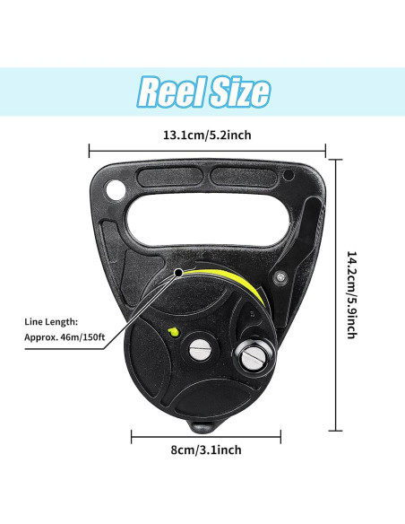 Carrete de Buceo Seafard 46m con Tope de Pulgar