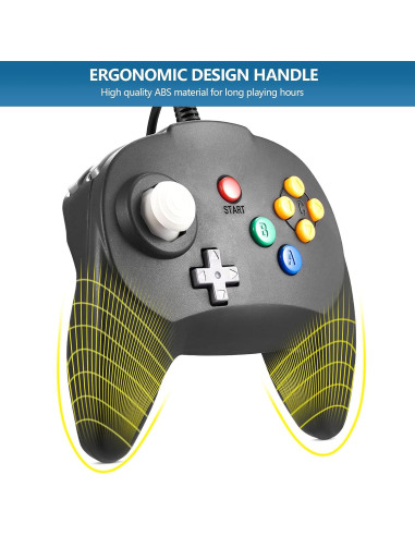 Controlador Retro N64 KIWITATA Mejorado con Cable 1.8m