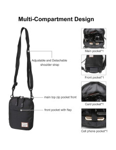 Bolso Cruzado Pequeño para Hombres - Bandolera 19x14 cm 2