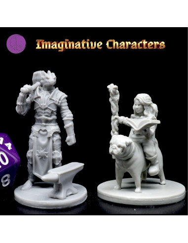 15 Miniaturas de Fantasía Sin Pintar D&D 28-32mm Wildspire