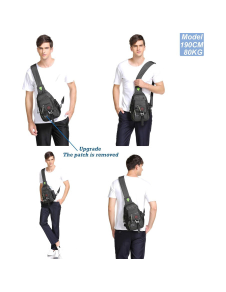 Bolsa de Hombro NICGID Mochila Cruzada 21x10x30cm Negra