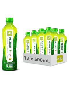ALO Jugo de Aloe Vera Allure 500ml - Mangostán y Mango, Paquete de 12