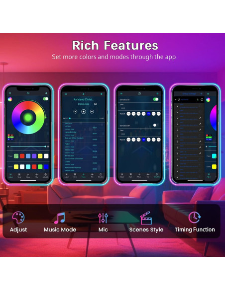 Luces de Cuerda Neón RGB 15m Zhongshan KQ-NL-LED