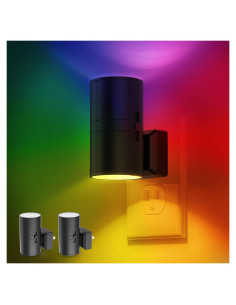 Luz Nocturna LED LOHAS RGB con Sensor de Luz - Paquete de 2