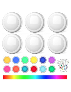 Luces Puck LED SEMSMOKS con Control Remoto - Paquete de 6