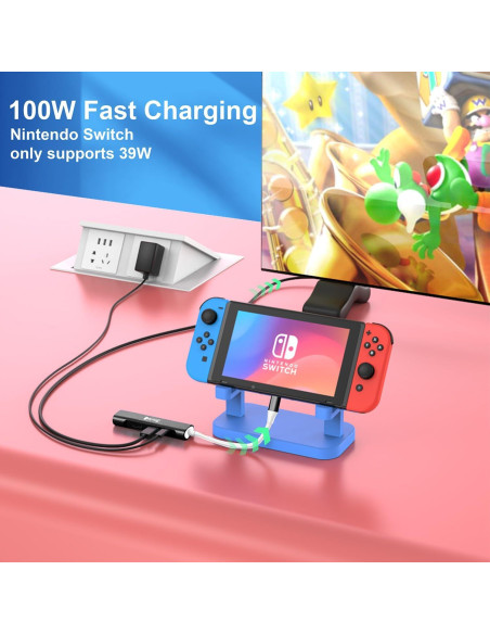 Dock RREAKA para Nintendo Switch OLED 4K USB C 100W