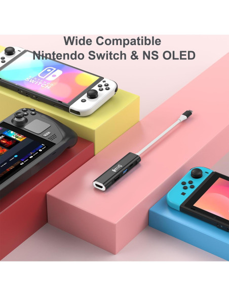 Dock RREAKA para Nintendo Switch OLED 4K USB C 100W