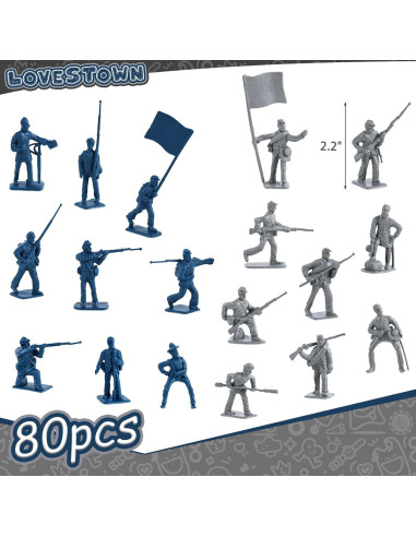 Soldados de Juguete LOVESTOWN 80PCS Figuras Militares