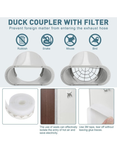 Kit de Ventana para Aire Acondicionado UNAOIWN 5.9" PVC