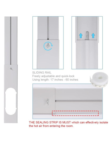 Kit de Ventana para Aire Acondicionado UNAOIWN 5.9" PVC