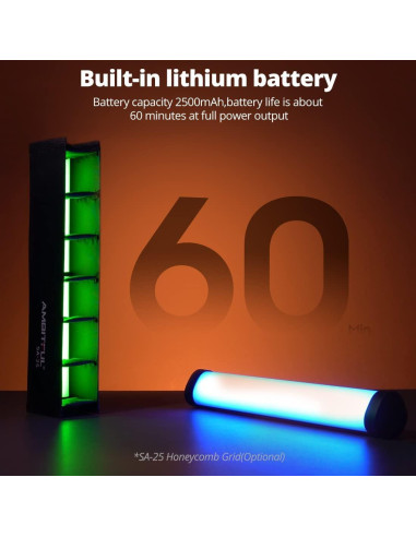 AMBITFUL A2 Luz Tubo RGB 2500K-8500K 29 Efectos
