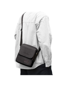 Bolso Cruzado Pequeño para Hombres Lona Ajustable Negro