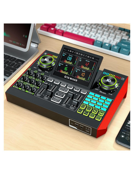 Mezclador de Audio G10 con Efectos y Reducción de Ruido