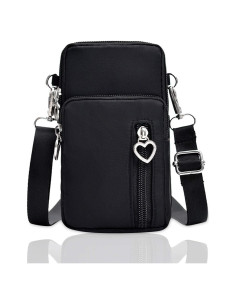 Bolsa Cruzada BIAOTIE Pequeña Ligera para Teléfono Negro