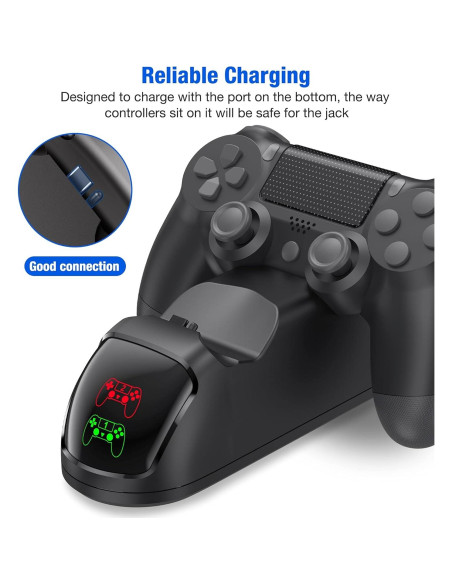 Estación de Carga PS4 NinJoyGo Carga Rápida Dual 1.8H