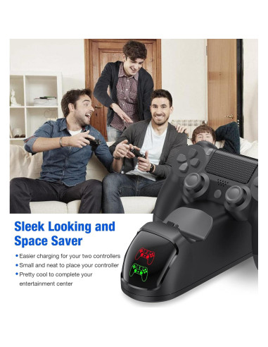 Estación de Carga PS4 NinJoyGo Carga Rápida Dual 1.8H