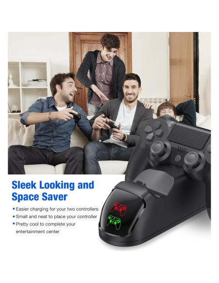 Estación de Carga PS4 NinJoyGo Carga Rápida Dual 1.8H