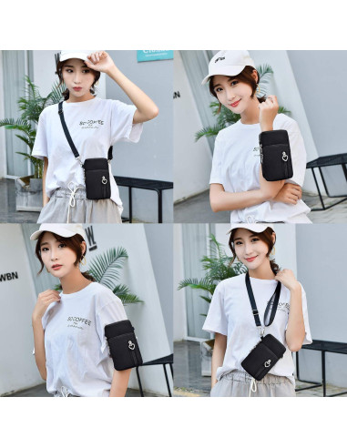 Bolsa Cruzada BIAOTIE Pequeña Ligera para Teléfono Negro