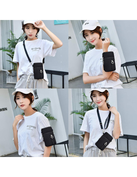 Bolsa Cruzada BIAOTIE Pequeña Ligera para Teléfono Negro Bolsa Cruzada BIAOTIE Pequeña Ligera para Teléfono Negro