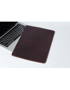 Funda de Laptop de Cuero Marrón para MacBook Air 13" 2025 2