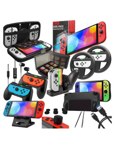 Kit Accesorios Orzly para Nintendo Switch y OLED - Negro