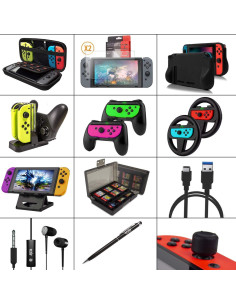 Kit Accesorios Orzly para Nintendo Switch y OLED - Negro 2