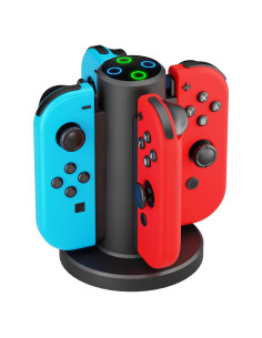Dock de Carga HONCAM para Joycon Switch 4 en 1 Negro