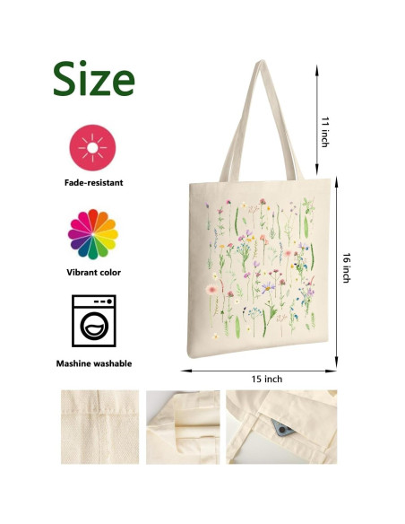 Bolsa de Lona AUSVKAI Reutilizable para Compras y Playa Bolsa de Lona AUSVKAI Reutilizable para Compras y Playa