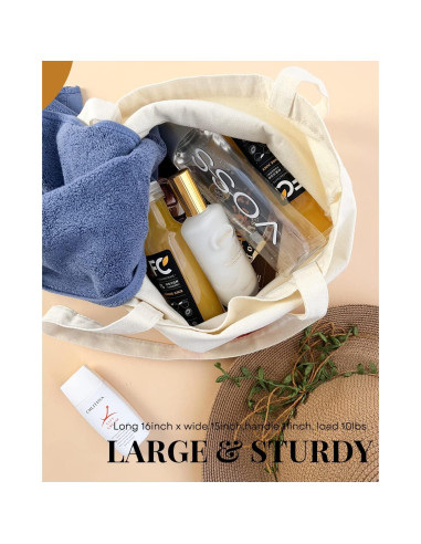 Bolsa de Lona AUSVKAI Reutilizable para Compras y Playa