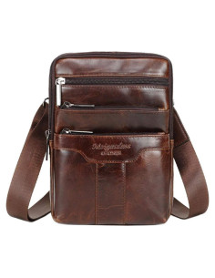 Bolsa Sling de Cuero Hebetag para Hombres y Mujeres 16x7x23cm