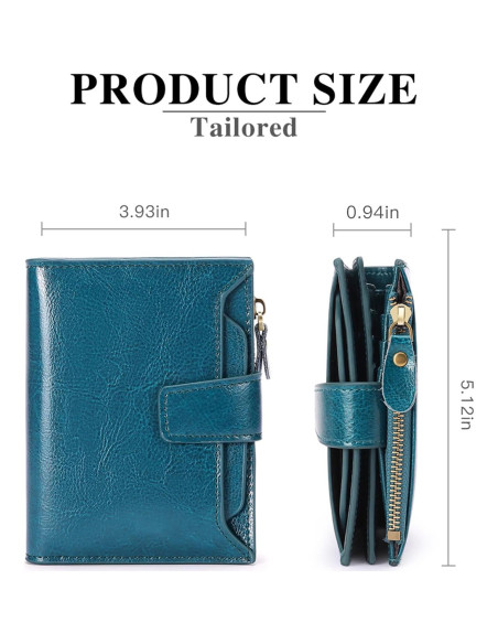 Billetera Compacta de Cuero FALAN MULE para Mujer Azul