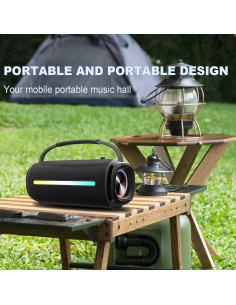 Altavoz Bluetooth YILONGEC X8 20W Impermeable con Luces RGB 2