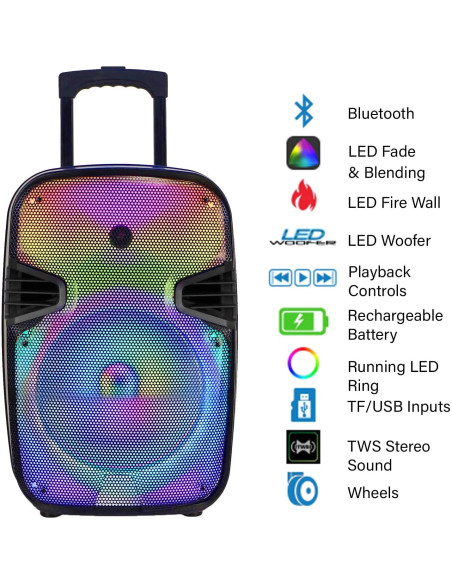 Altavoz Bluetooth 1500W Technical Pro 12" Recargable LED